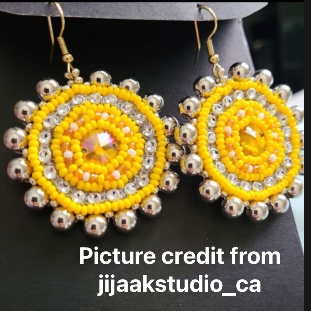 HANDMADE| Yellow Bohemian Earrings | Statement Native American